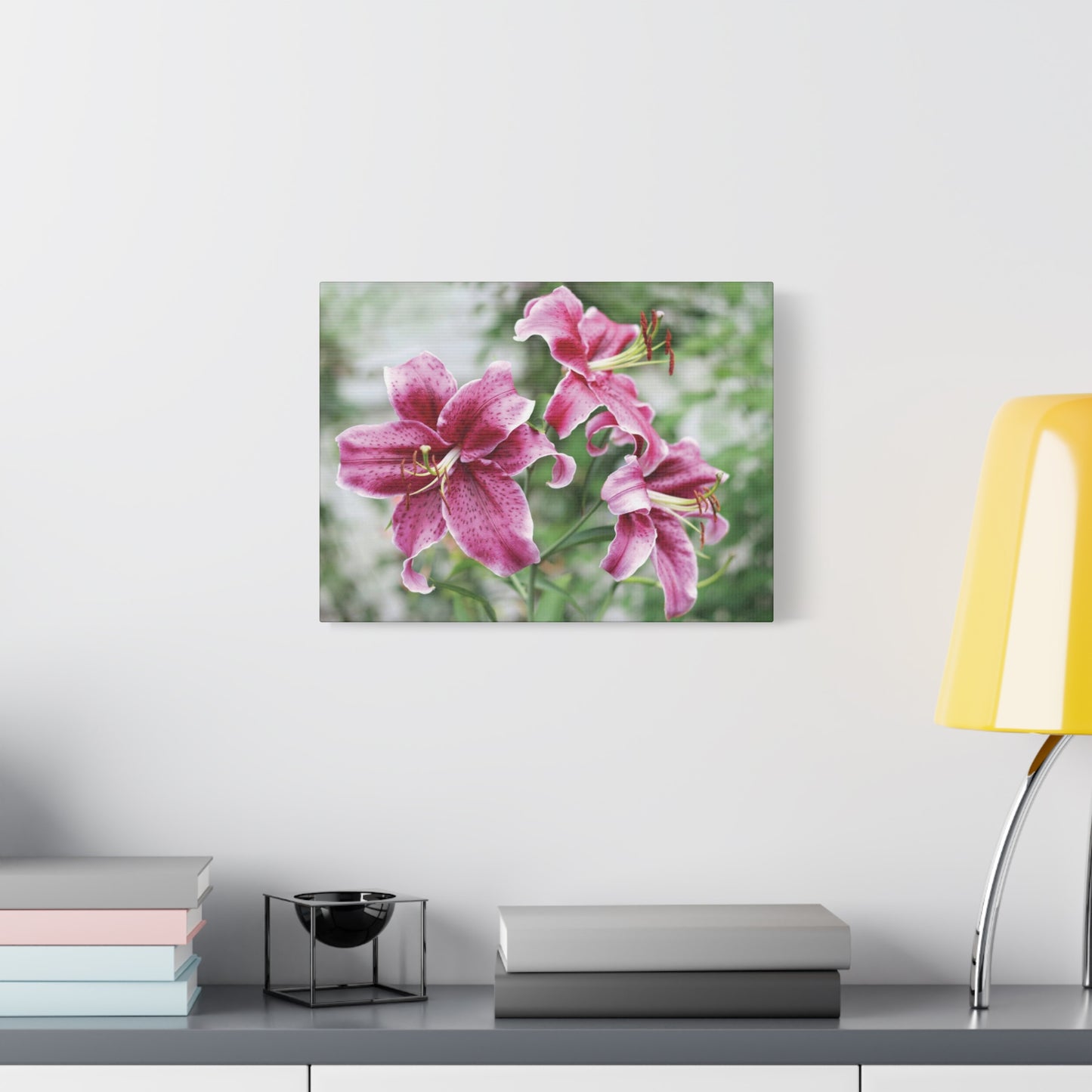 Pink Stargazer Lily Canvas Print — Floral Wall Art, Botanical Home Decor