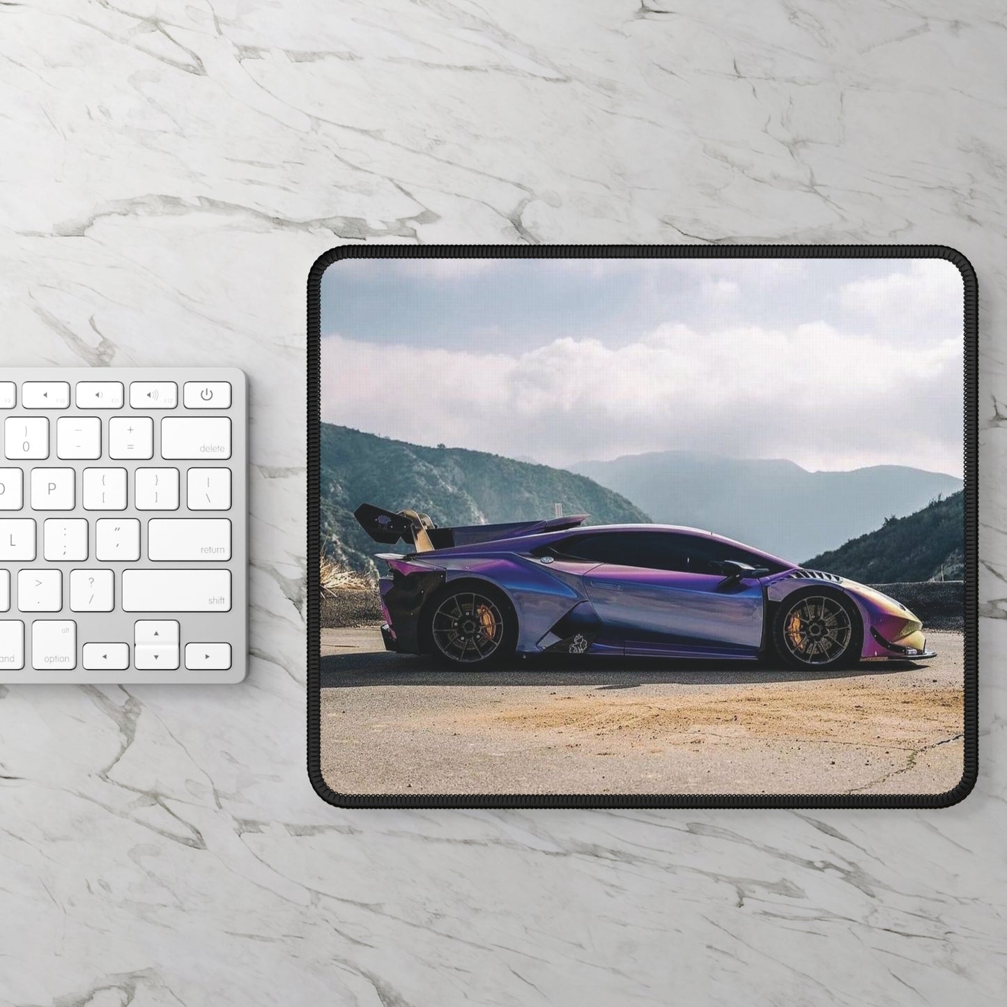 lamborghini huracan Supercar Racing Mouse Pad — Iridescent Sports Car Desk Mat for Gamers & Racing Fans