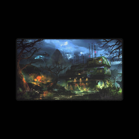 Call of Duty zombies themed Gaming Desk Mat —ZETSUBOU NO SHIMA" Zombies map  Haunted House Nightscape XL Keyboard Mouse Pad