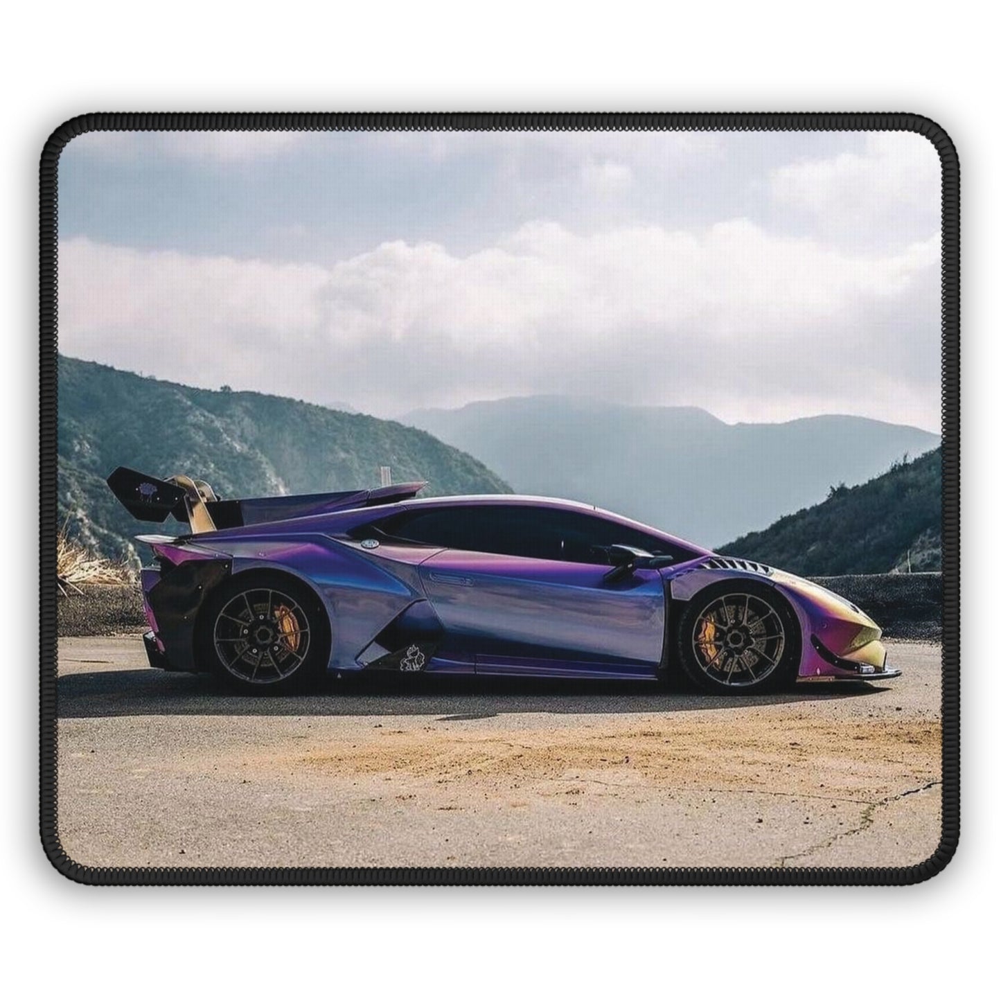 lamborghini huracan Supercar Racing Mouse Pad — Iridescent Sports Car Desk Mat for Gamers & Racing Fans