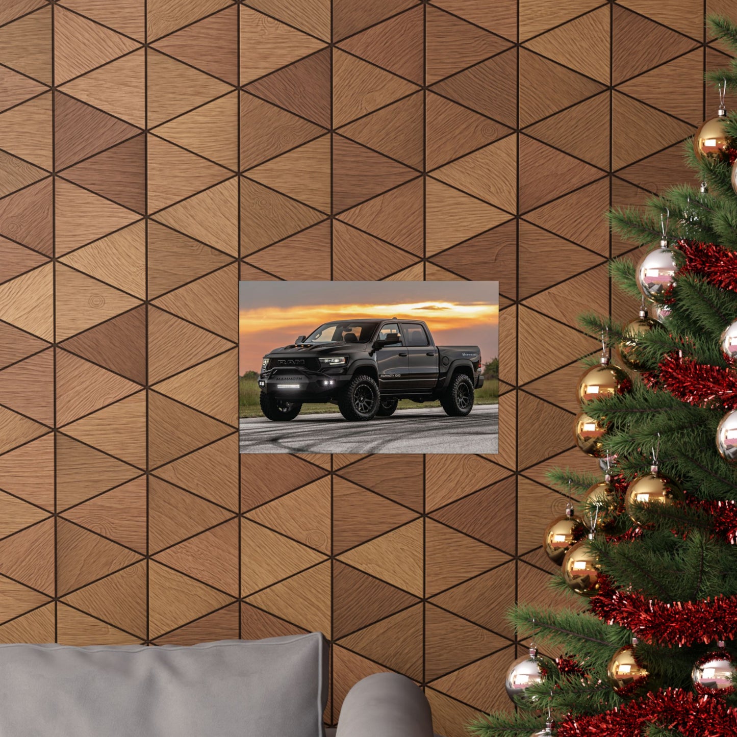2021 Hennessey mammoth trx Poster — Black Off‑Road Truck at Sunset