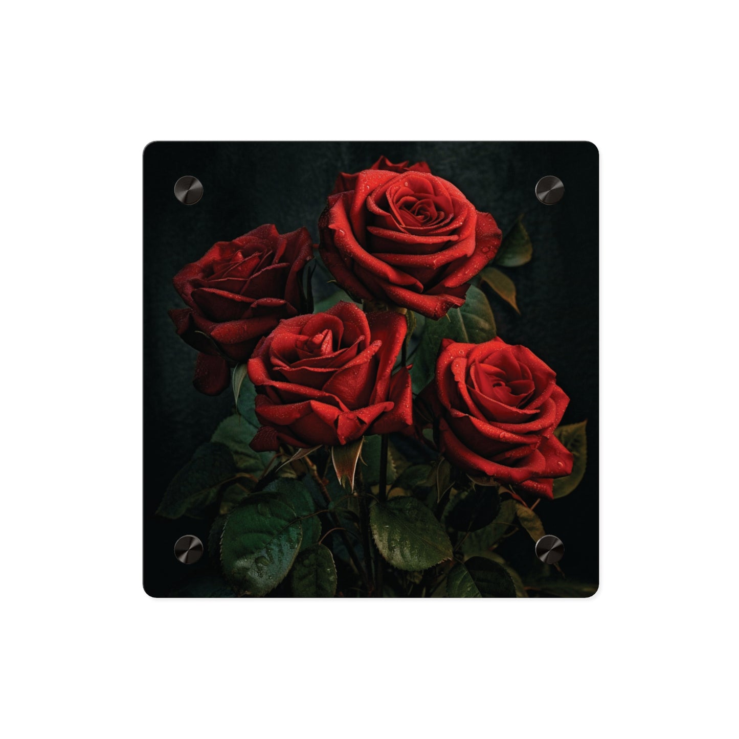 Red Rose Acrylic Wall Art Panel – Romantic Floral Decor for Home, Bedroom & Valentine’s Day