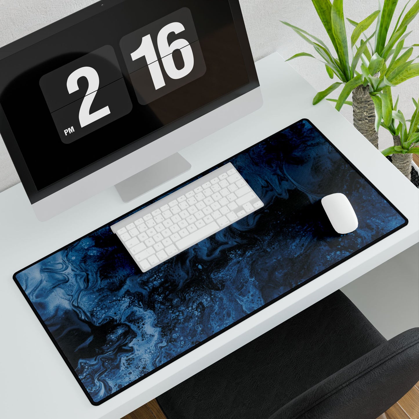 Blue Marble Large Desk Mat — Extended Gaming desk mat