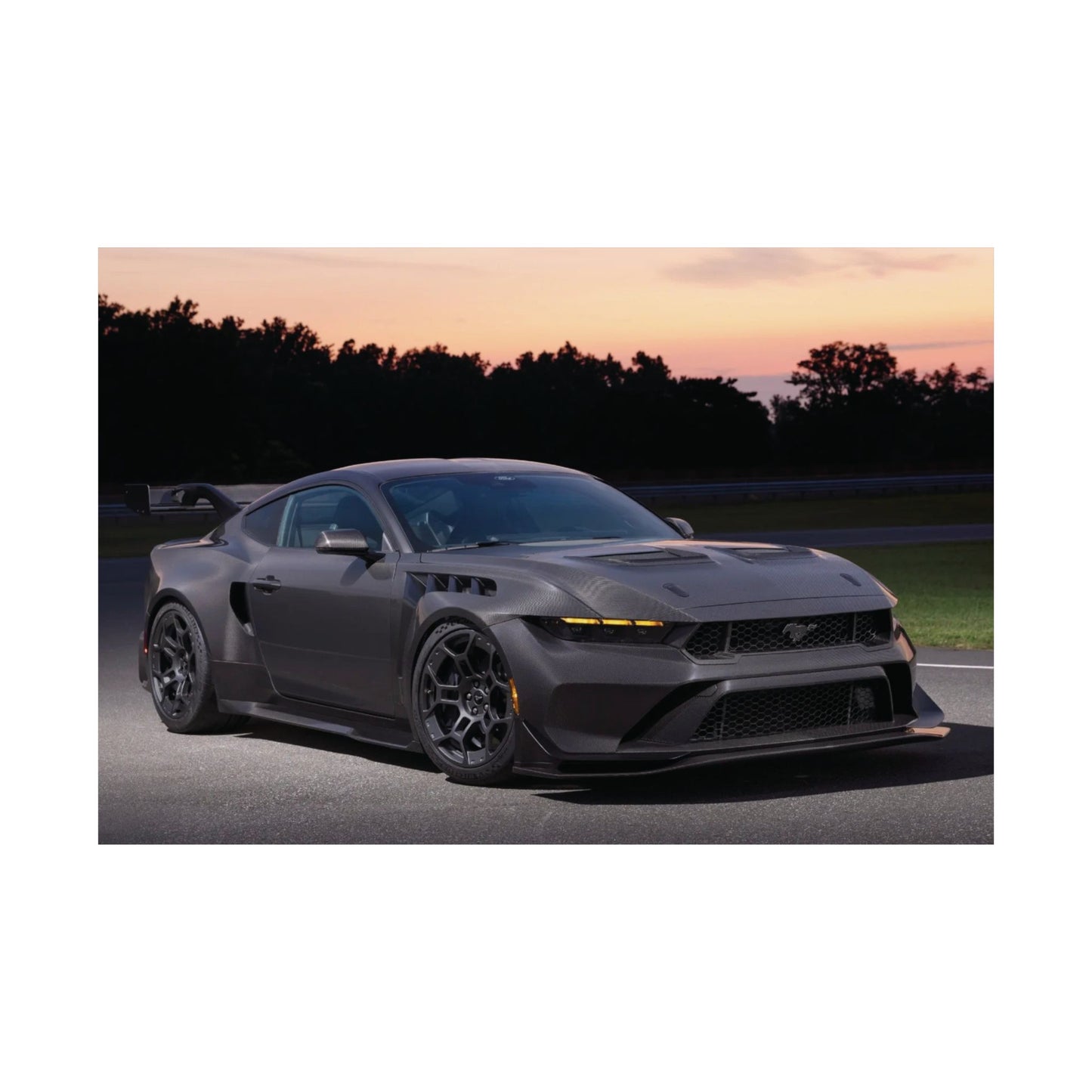 2024 ford mustang GTD Poster — carbon fiber Mustang Sports Car Sunset Print