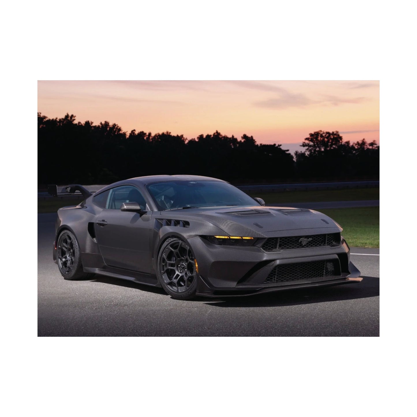2024 ford mustang GTD Poster — carbon fiber Mustang Sports Car Sunset Print