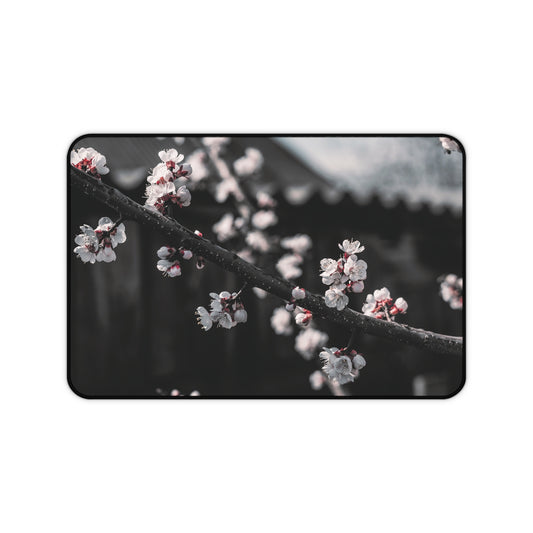 Cherry Blossom Desk Mat – Minimal Floral Office Mouse Pad