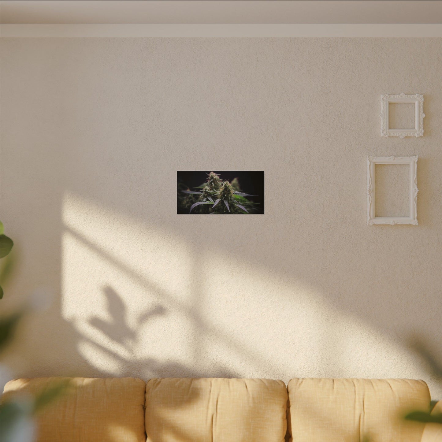Cannabis Plant Wall Art Canvas — Matte Stretched Botanical Print perfect for stoners/smokers