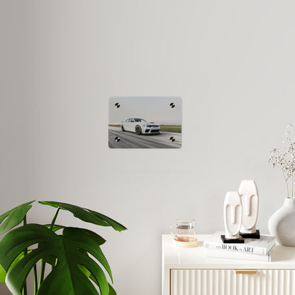 Acrylic Wall Art Panel — White Hellcat charger widebody