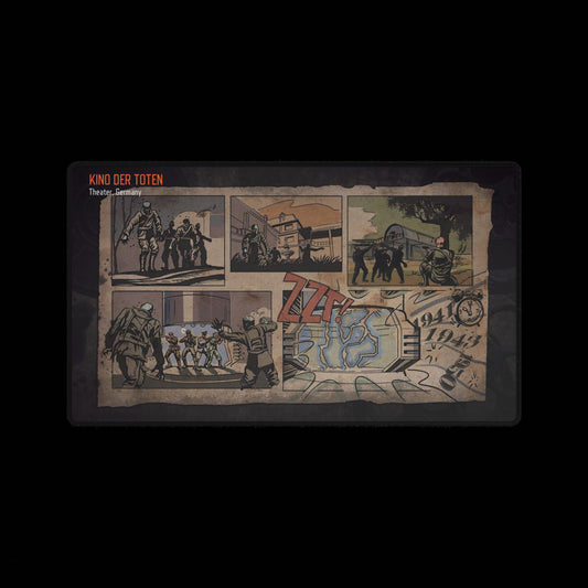 Call of duty black ops 1 zombies themed "KINO DER TOTEN" Desk Mat — Retro Military Gaming Mouse Pad