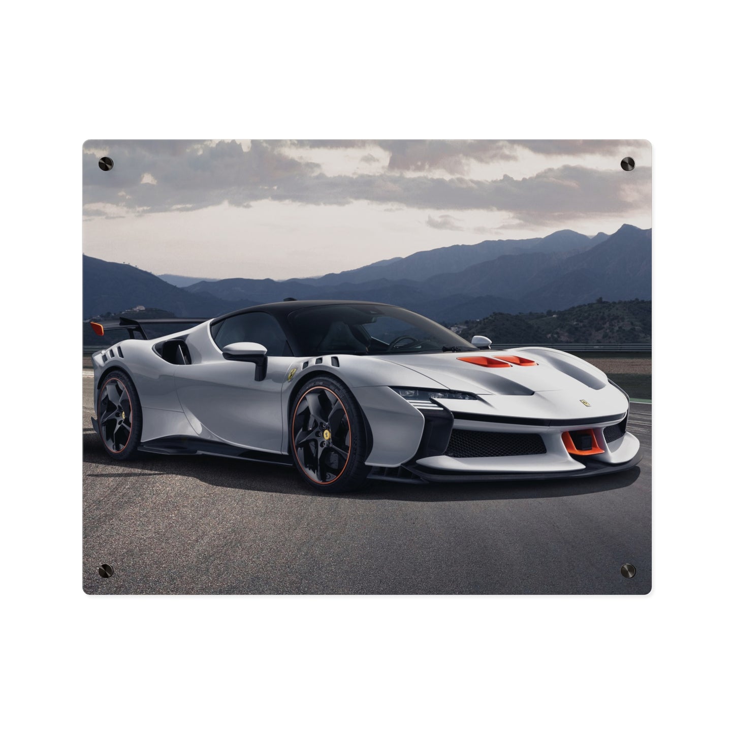 Ferrari sf90 Acrylic Wall Art Panel – High-Gloss Supercar Print for Garage, Man Cave, or Office