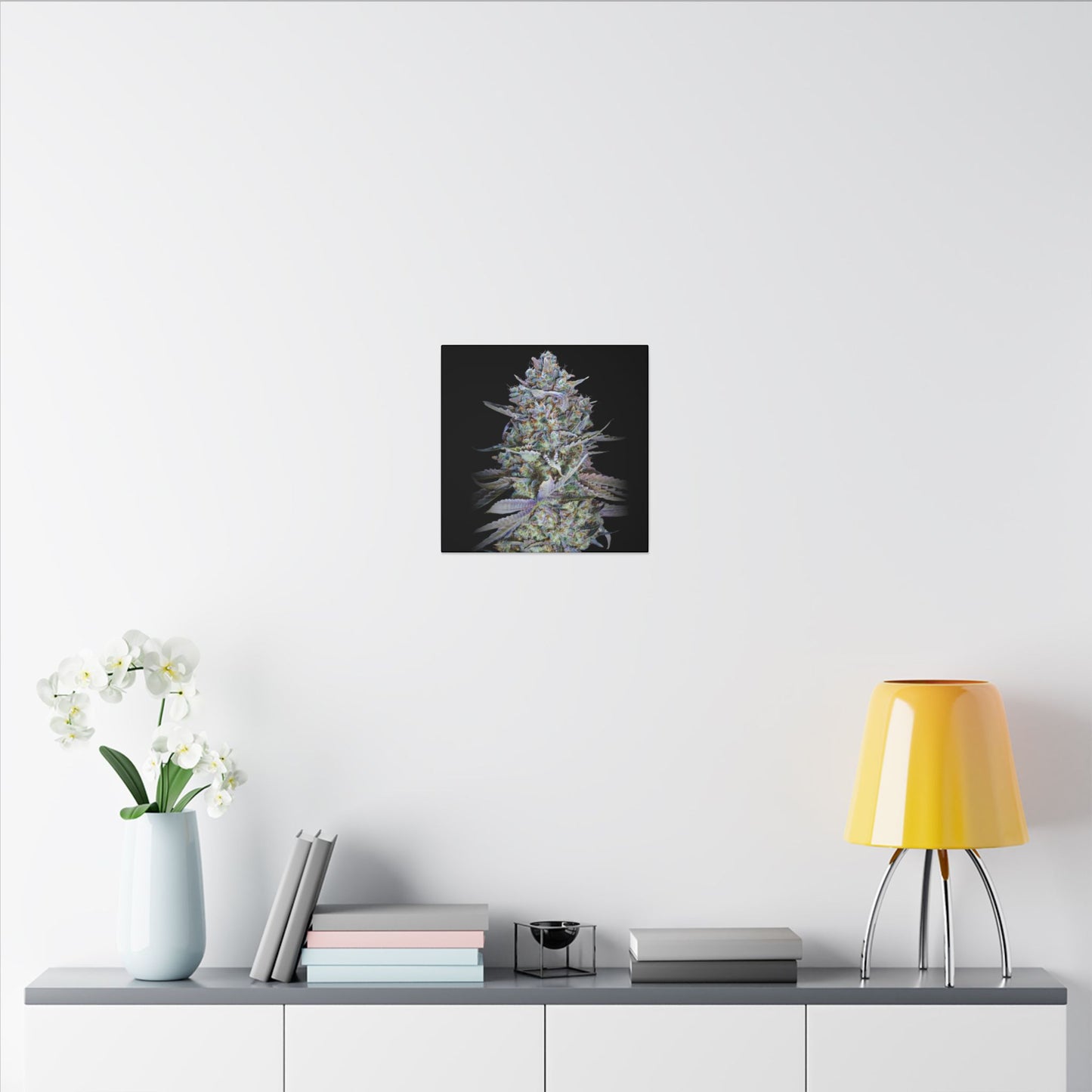 Psychedelic Cannabis Bud Canvas Print — Matte Stretched Wall Art. custom made wall art for stoners