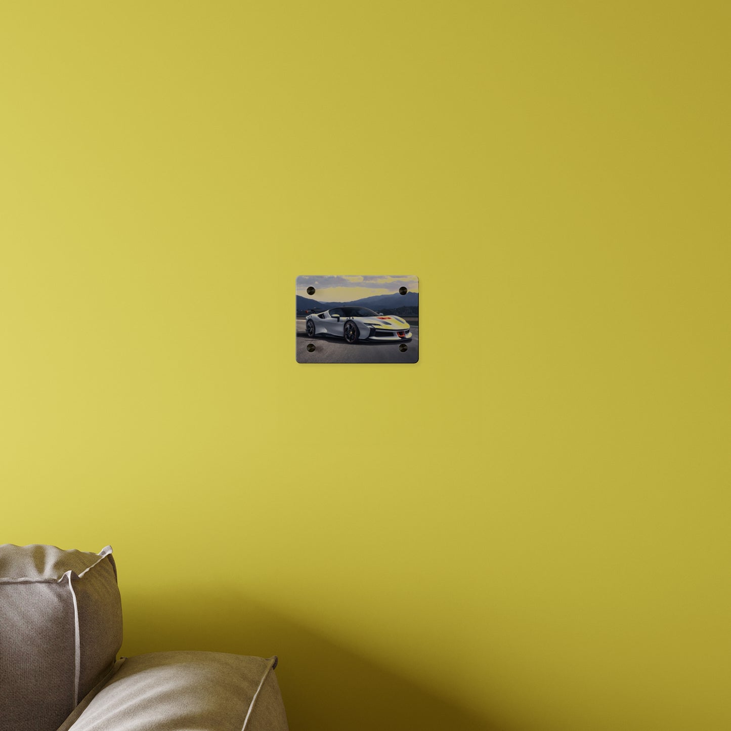 Ferrari sf90 Acrylic Wall Art Panel – High-Gloss Supercar Print for Garage, Man Cave, or Office