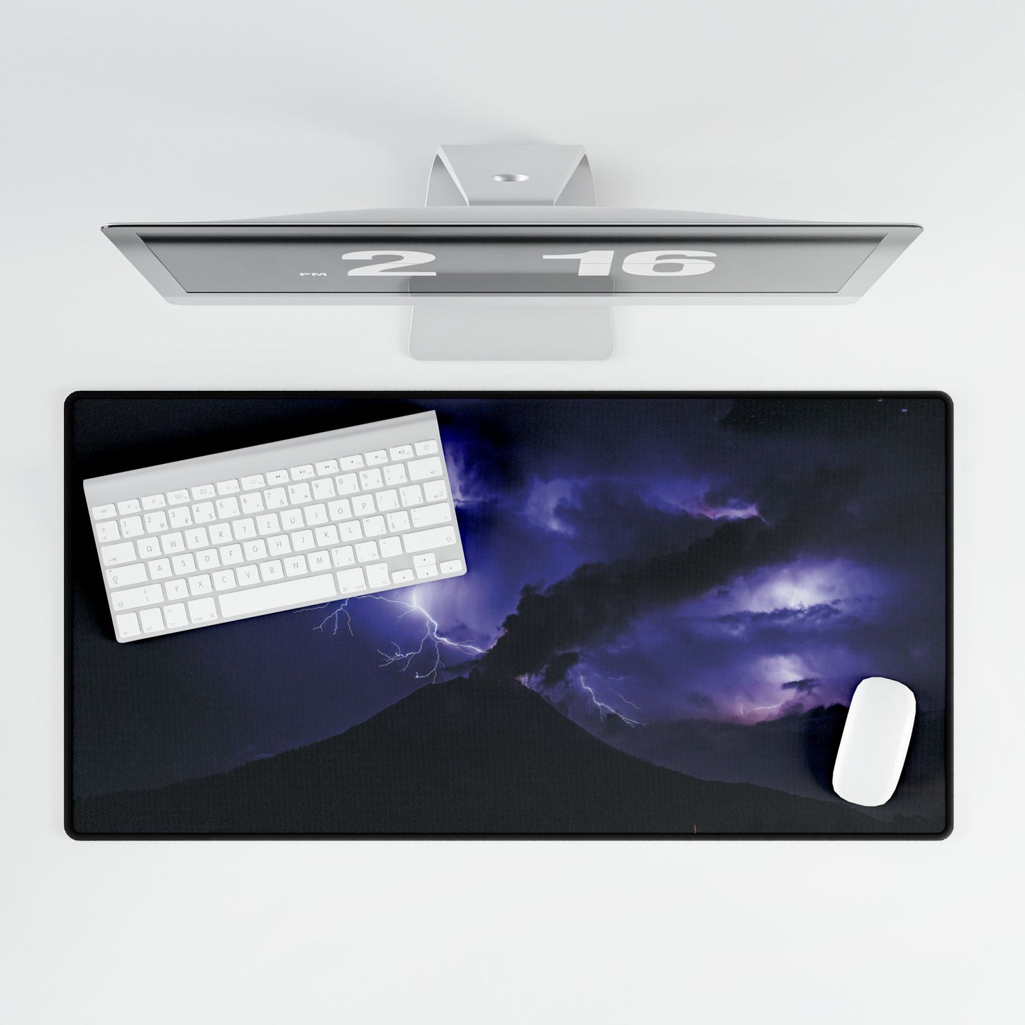 Volcanic Lightning Desk Mat — Large Gaming setup