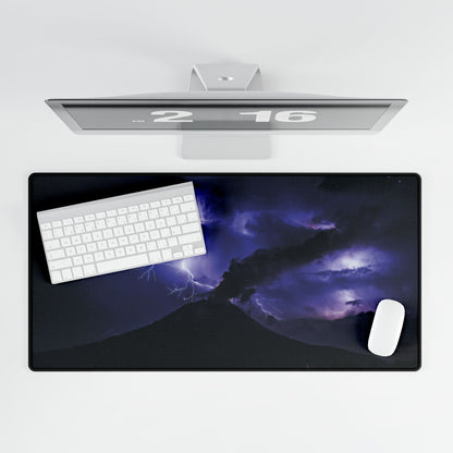 Volcanic Lightning Desk Mat — Large Gaming setup