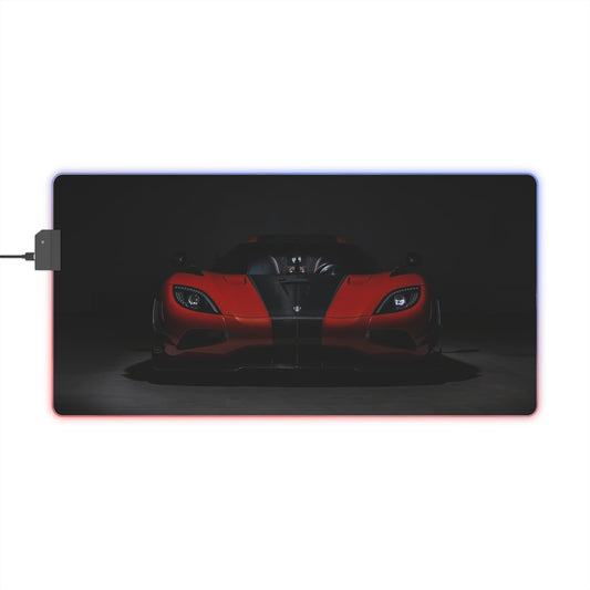 LED Gaming Mouse Pad — RGB Sports Car Desk Mat "koenisegg Agera R" made for car enthusiests