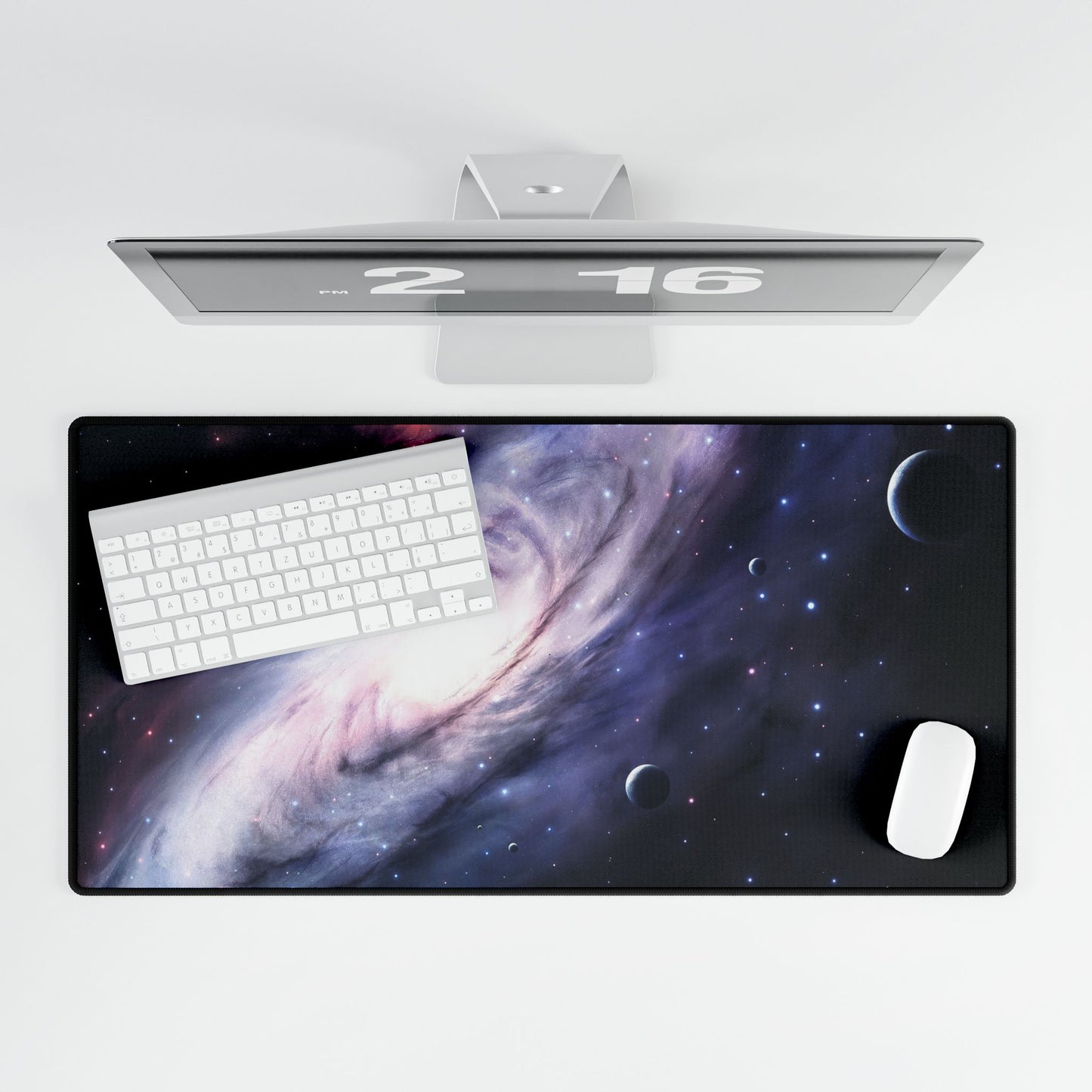 Galaxy Spiral Desk Mat — Cosmic Space Mousepad for Gamers & Home Office