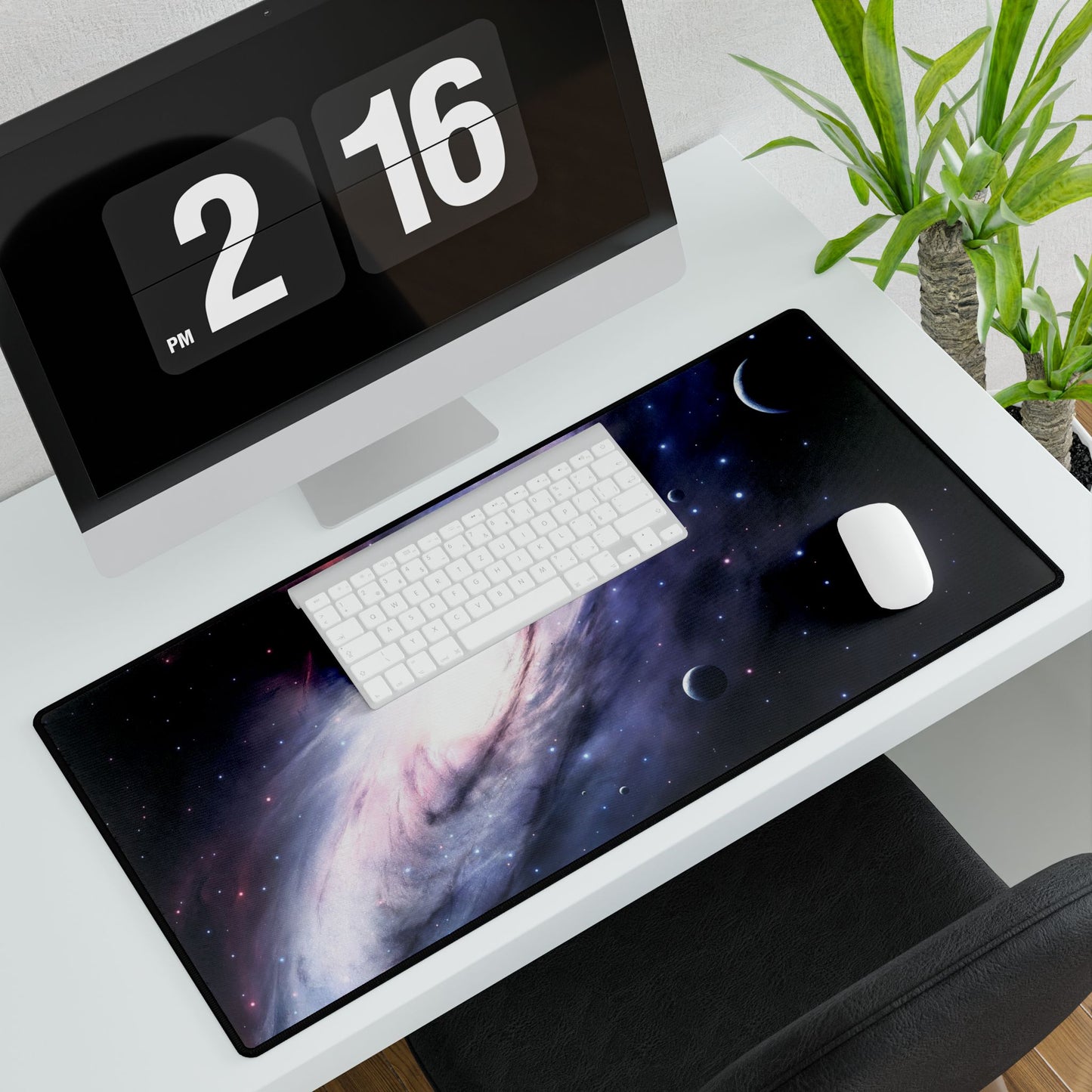 Galaxy Spiral Desk Mat — Cosmic Space Mousepad for Gamers & Home Office