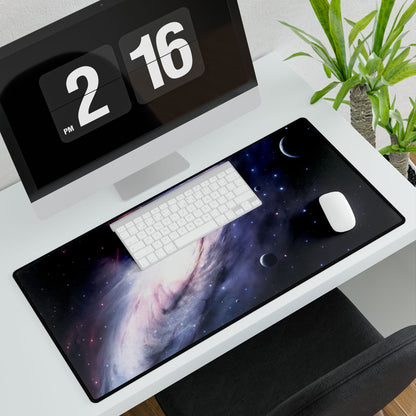 Galaxy Spiral Desk Mat — Cosmic Space Mousepad for Gamers & Home Office