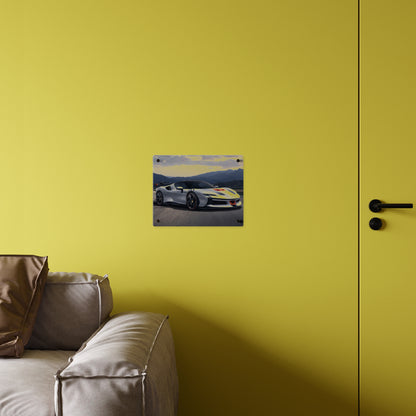 Ferrari sf90 Acrylic Wall Art Panel – High-Gloss Supercar Print for Garage, Man Cave, or Office