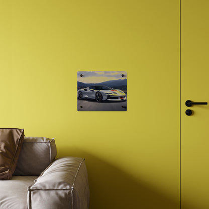 Ferrari sf90 Acrylic Wall Art Panel – High-Gloss Supercar Print for Garage, Man Cave, or Office