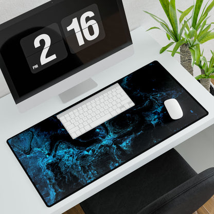 Black and Blue liquid desk mat