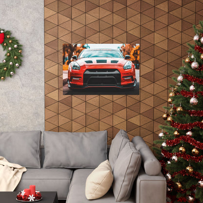 Red R35 skyline gtr sports car Matte Horizontal Poster — Automotive Wall Art for Car Enthusiasts