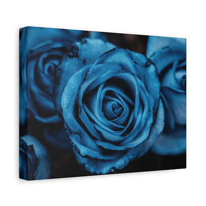 Blue Rose Canvas Print — Matte Stretched Wall Art