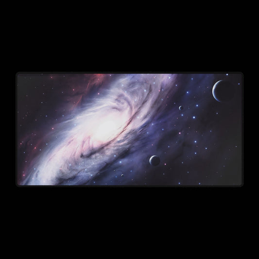 Galaxy Spiral Desk Mat — Cosmic Space Mousepad for Gamers & Home Office
