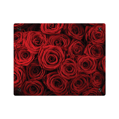 Acrylic Wall Art - Red Rose Close-Up Panel, Romantic Floral Decor for Valentine’s Day & Home Accent