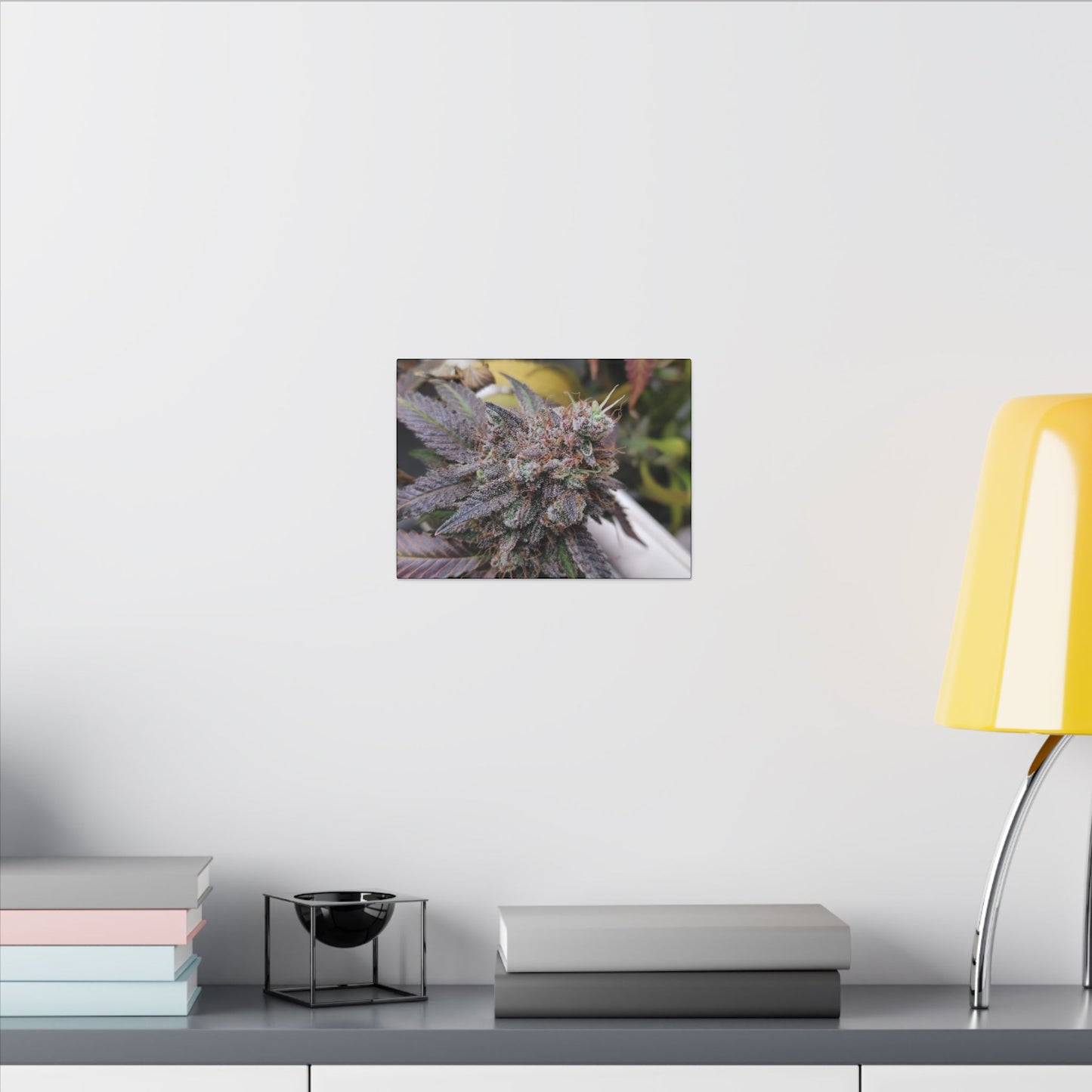 Cannabis Bud Close-Up Matte Canvas Print holiday gift for stoners. cannabis wall print for smokers