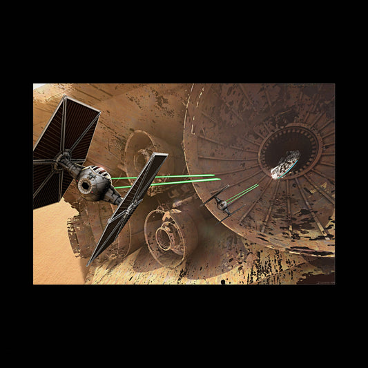 StarWars Millenium falcon space battle- Star wars themed poster